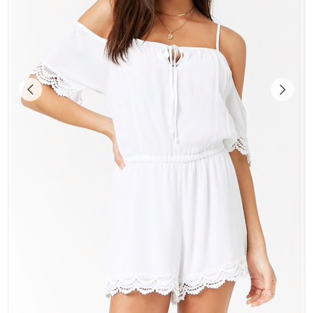 Forever21 White Off the Shoulder Romper